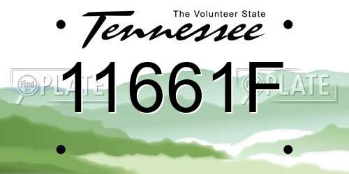 11661F Tennessee License Plate