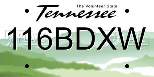 116BDXW Tennessee License Plate
