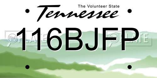 116BJFP Tennessee License Plate