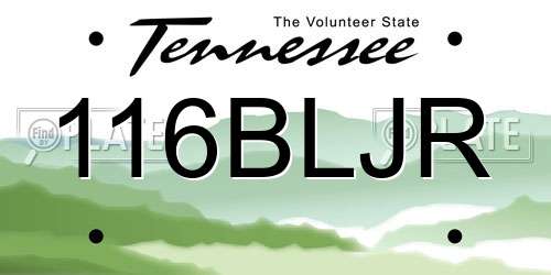 116BLJR Tennessee License Plate