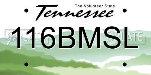 116BMSL Tennessee License Plate