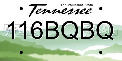 116BQBQ Tennessee License Plate