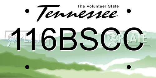 116BSCC Tennessee License Plate