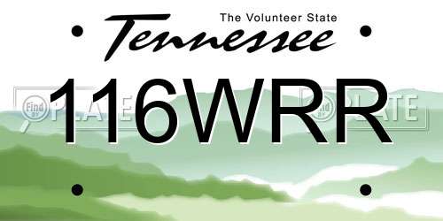 116WRR Tennessee License Plate