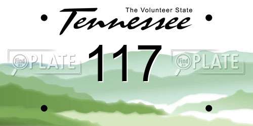 117 Tennessee License Plate