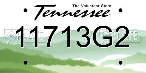 11713G2 Tennessee License Plate