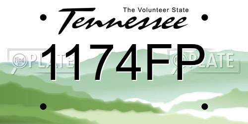 1174FP Tennessee License Plate