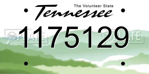1175129 Tennessee License Plate