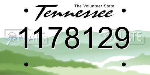 1178129 Tennessee License Plate