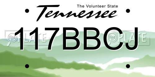 117BBCJ Tennessee License Plate
