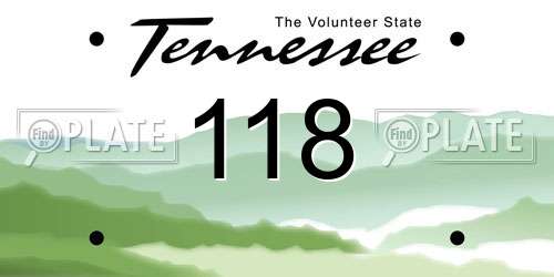 118 Tennessee License Plate
