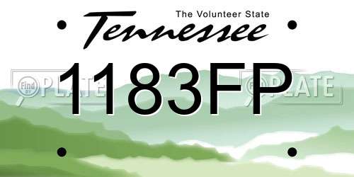 1183FP Tennessee License Plate