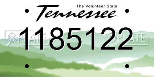 1185122 Tennessee License Plate