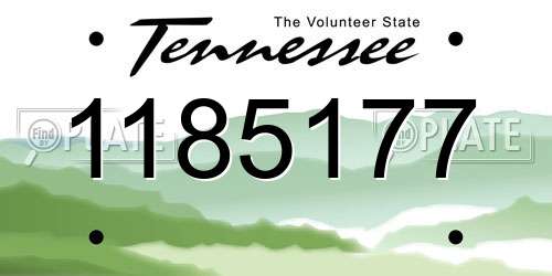 1185177 Tennessee License Plate