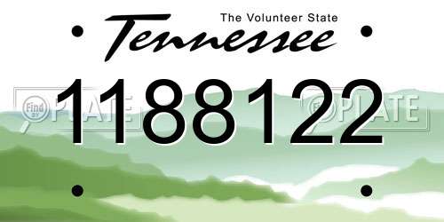 1188122 Tennessee License Plate