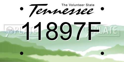 11897F Tennessee License Plate