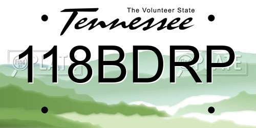 118BDRP Tennessee License Plate