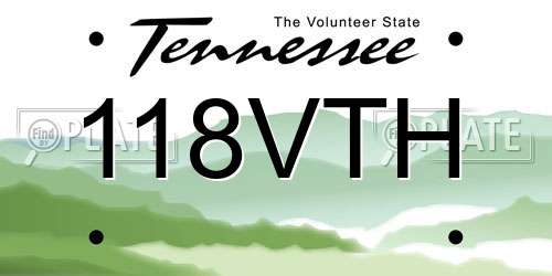 118VTH Tennessee License Plate