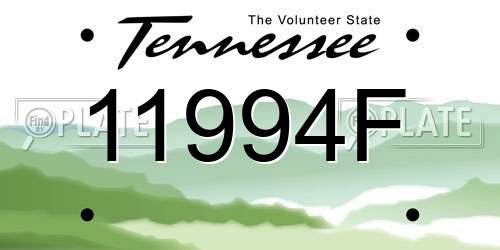 11994F Tennessee License Plate