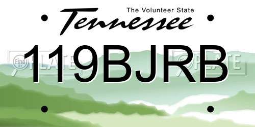 119BJRB Tennessee License Plate