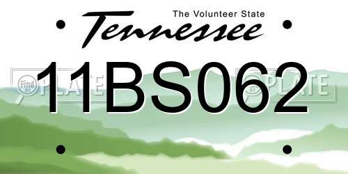 11BS062 Tennessee License Plate