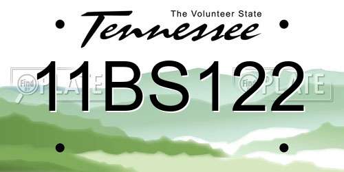 11BS122 Tennessee License Plate