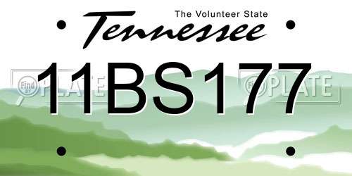 11BS177 Tennessee License Plate