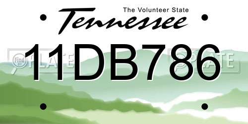 11DB786 Tennessee License Plate