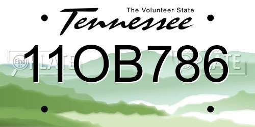 11OB786 Tennessee License Plate