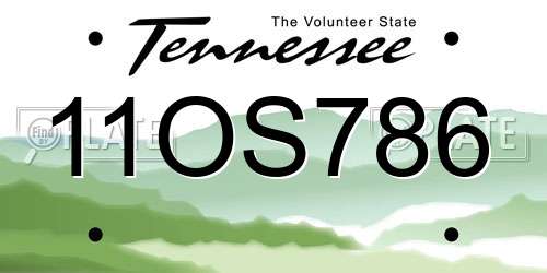 11OS786 Tennessee License Plate