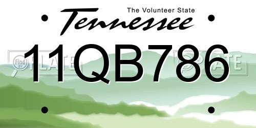 11QB786 Tennessee License Plate