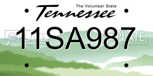 11SA987 Tennessee License Plate
