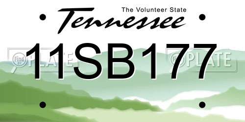 11SB177 Tennessee License Plate