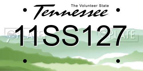 11SS127 Tennessee License Plate