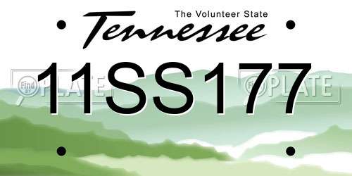 11SS177 Tennessee License Plate