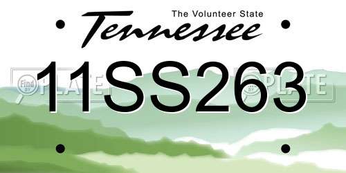 11SS263 Tennessee License Plate