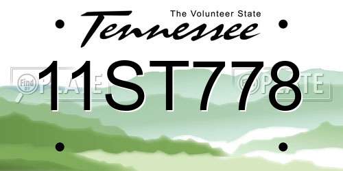 11ST778 Tennessee License Plate