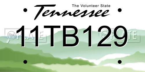 11TB129 Tennessee License Plate