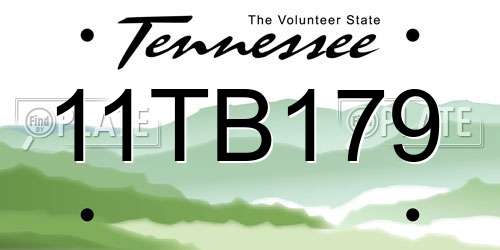 11TB179 Tennessee License Plate