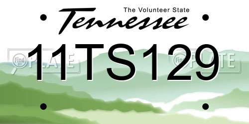 11TS129 Tennessee License Plate