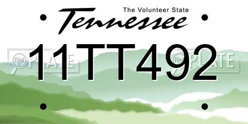 11TT492 Tennessee License Plate
