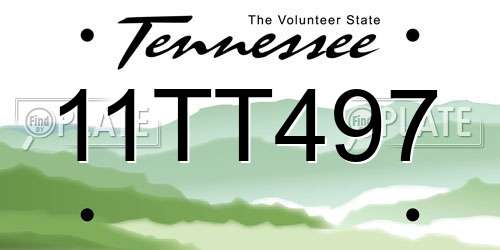 11TT497 Tennessee License Plate