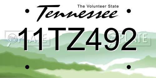 11TZ492 Tennessee License Plate