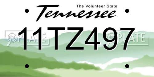 11TZ497 Tennessee License Plate