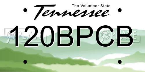 120BPCB Tennessee License Plate