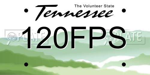 120FPS Tennessee License Plate