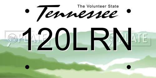 120LRN Tennessee License Plate