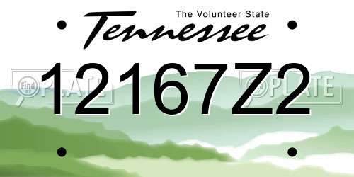12167Z2 Tennessee License Plate