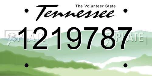 1219787 Tennessee License Plate