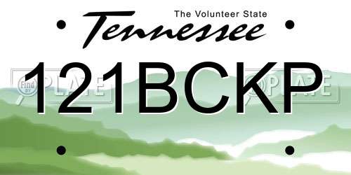 121BCKP Tennessee License Plate